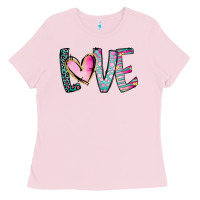 Bubblegum Pink Valentine Love Ladies Tee - CowhideDigitalArt