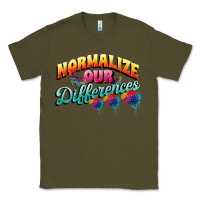 Army Green Normalize our differences Autism Classic Tee - FaDigitalArtStudio