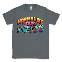 Charcoal Heather Normalize our differences Autism Classic Tee - FaDigitalArtStudio