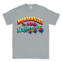Heather Grey Normalize our differences Autism Classic Tee - FaDigitalArtStudio