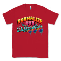 Red Normalize our differences Autism Classic Tee - FaDigitalArtStudio