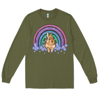 Army Green bunny rainbow Long Sleeve Tee - Artiststas