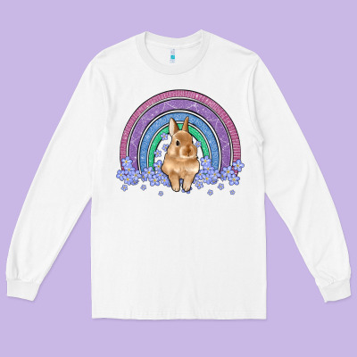 Bunny Rainbow Long Sleeve Tee Designed By Artiststas