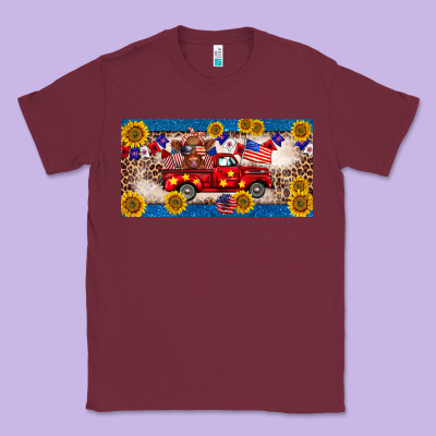4th Of July Truck Cow License Plate Classic Tee Designed By Barkaloodesign