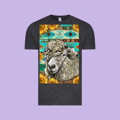 Western Lincoln Sheep Vintage Tee Designed By Lillyallendesigns