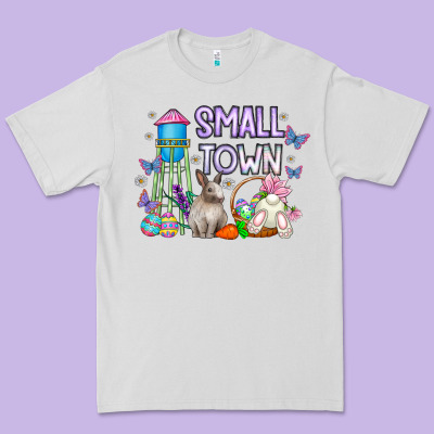 Small Town Easter Day Premium Tee Designed By Cowhidedigitalart