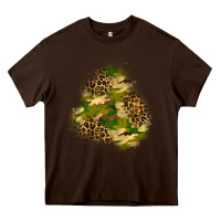 Chocolate Brown camouflage and leopard patch  3 Heavy Core Tee - BundleAndBundleShop