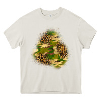Cream camouflage and leopard patch  3 Heavy Core Tee - BundleAndBundleShop