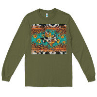 Army Green bull skull texas map sunflower leopard cowhide Long Sleeve Tee - Artiststas