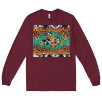Burgundy bull skull texas map sunflower leopard cowhide Long Sleeve Tee - Artiststas