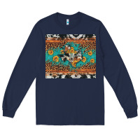 Navy bull skull texas map sunflower leopard cowhide Long Sleeve Tee - Artiststas