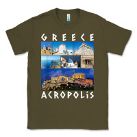 Army Green greece acropolis famous sights gallery traveler souvenir t shirt Classic Tee - baoMotion
