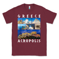 Burgundy greece acropolis famous sights gallery traveler souvenir t shirt Classic Tee - baoMotion