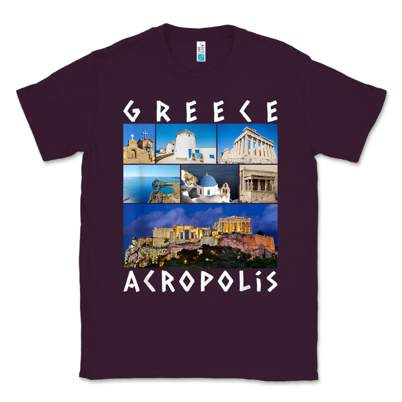 Greece Acropolis Famous Sights Gallery Traveler Souvenir T Shirt Classic Tee by baoMotion | Teevron