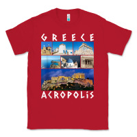 Red greece acropolis famous sights gallery traveler souvenir t shirt Classic Tee - baoMotion