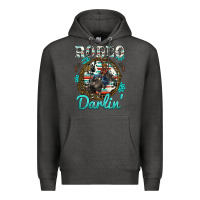 Charcoal Heather western rodeo darlin' bullfighter serape cowhide turquoise gemstones Premium Hoodie - BarkalooDesign