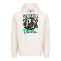 Pale Pink western rodeo darlin' bullfighter serape cowhide turquoise gemstones Premium Hoodie - BarkalooDesign