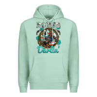 Seafoam western rodeo darlin' bullfighter serape cowhide turquoise gemstones Premium Hoodie - BarkalooDesign