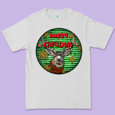 Mule Buck Deer Head Christmas Premium Tee Designed By Lillyallendesigns