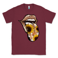 Burgundy Leopard Sunflower Tongue Classic Tee - Jasminsmagicworld