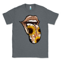 Charcoal Heather Leopard Sunflower Tongue Classic Tee - Jasminsmagicworld