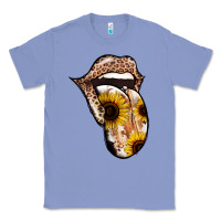 Colony Blue Leopard Sunflower Tongue Classic Tee - Jasminsmagicworld