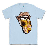 Dusty Blue Leopard Sunflower Tongue Classic Tee - Jasminsmagicworld