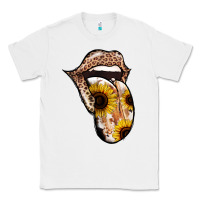 White Leopard Sunflower Tongue Classic Tee - Jasminsmagicworld