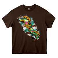 Chocolate Brown Baja California Sur State Of Mexico Map Heavy Core Tee - RanaPortraitStore