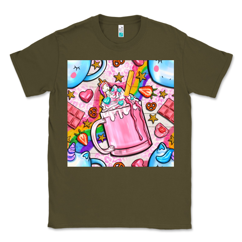 Unicorn Coffe Cup And Star With Rainbow Seamless Pattern Bbs Classic Tee by BundleAndBundleShop | Teevron
