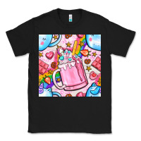 Black unicorn coffe cup and star with rainbow seamless pattern bbs Classic Tee - BundleAndBundleShop