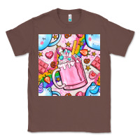 Chestnut unicorn coffe cup and star with rainbow seamless pattern bbs Classic Tee - BundleAndBundleShop
