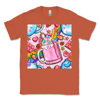 Copper unicorn coffe cup and star with rainbow seamless pattern bbs Classic Tee - BundleAndBundleShop