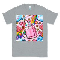 Heather Grey unicorn coffe cup and star with rainbow seamless pattern bbs Classic Tee - BundleAndBundleShop