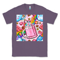Lavender unicorn coffe cup and star with rainbow seamless pattern bbs Classic Tee - BundleAndBundleShop