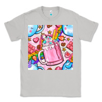 Moon Dust unicorn coffe cup and star with rainbow seamless pattern bbs Classic Tee - BundleAndBundleShop