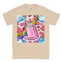 Mushroom unicorn coffe cup and star with rainbow seamless pattern bbs Classic Tee - BundleAndBundleShop