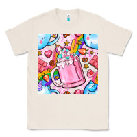 Natural unicorn coffe cup and star with rainbow seamless pattern bbs Classic Tee - BundleAndBundleShop