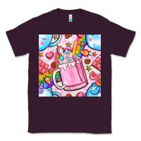 Plum unicorn coffe cup and star with rainbow seamless pattern bbs Classic Tee - BundleAndBundleShop