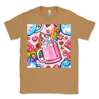 Toasted Coconut unicorn coffe cup and star with rainbow seamless pattern bbs Classic Tee - BundleAndBundleShop