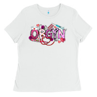 White Valentine OBGYN Ladies Tee - CowhideDigitalArt