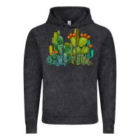 Vintage Black watercolor cactus Vintage Hoodie - BarkalooDesign