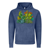 Vintage Denim watercolor cactus Vintage Hoodie - BarkalooDesign