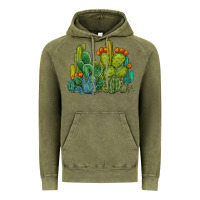 Vintage Olive watercolor cactus Vintage Hoodie - BarkalooDesign