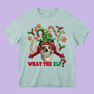 What The Elf Skull Heavy Core Tee Designed By Fadigitalartstudio