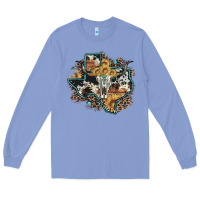 Colony Blue bull skull leopard cowhide sunflower texas map Long Sleeve Tee - Artiststas