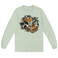 Matcha bull skull leopard cowhide sunflower texas map Long Sleeve Tee - Artiststas