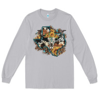 Moon Dust bull skull leopard cowhide sunflower texas map Long Sleeve Tee - Artiststas