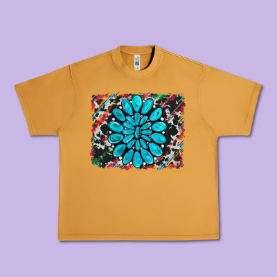 Cowhide And Serape Gemstone Background Urban Heavy Tee Designed By Ranaportraitstore