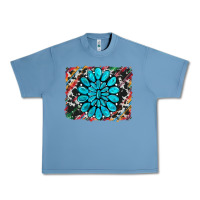 Pebble Blue cowhide and serape gemstone background Urban Heavy Tee - RanaPortraitStore